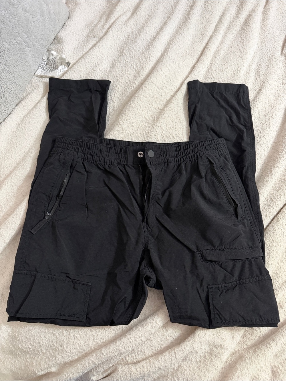H&M Regular Fit Men's Black Lightweight Cargo Pants Size Large